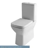 Collindale Comfort Height Close Coupled Back To Wall Rimless Toilet Pan and Soft Close Seat