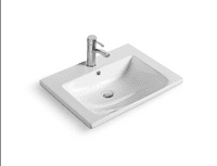 Comet Waterproof 600mm Vanity Unit with Ceramic Basin,  White