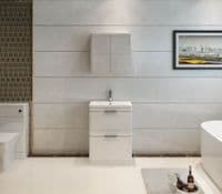 Comet Waterproof 600mm Vanity Unit with Ceramic Basin,  White