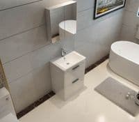 Comet Waterproof 600mm Vanity Unit with Ceramic Basin,  White