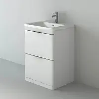 Comet Waterproof 600mm Vanity Unit with Ceramic Basin,  White