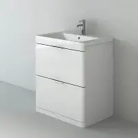 Comet Waterproof 750mm Vanity Unit with Ceramic Basin | White | Lifetime Guarantee