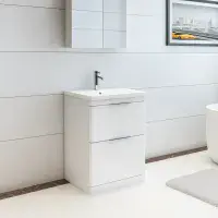 Comet Waterproof 750mm Vanity Unit with Ceramic Basin | White | Lifetime Guarantee