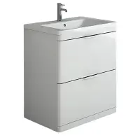 Comet Waterproof 750mm Vanity Unit with Ceramic Basin | White | Lifetime Guarantee