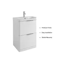 Comet Waterproof 750mm Vanity Unit with Ceramic Basin | White | Lifetime Guarantee