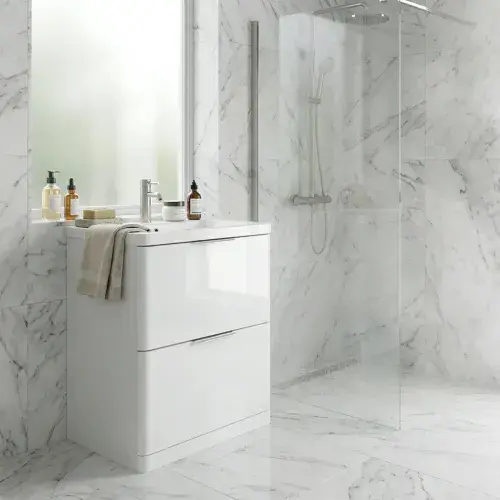 Comet Waterproof 750mm Vanity Unit with Ceramic Basin | White | Lifetime Guarantee
