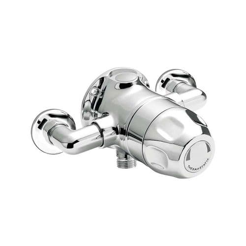 Commercial Thermostatic Exposed Mixer Shower, Chrome