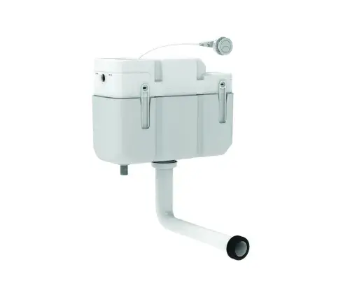 Compact Hidden / Concealed Cistern with Chrome Button - White