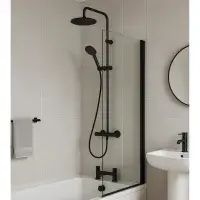 Matt Black Bathroom Makeover Pack | Shower, Taps & Bath Screen