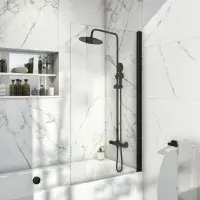 Matt Black Bathroom Makeover Pack | Shower, Taps & Bath Screen