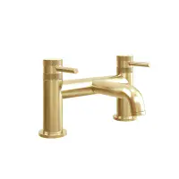 Core Brushed Brass Bathroom Tap Pack with Diamond Cross Hatch Detail
