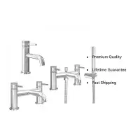 Core Chrome Bathroom Tap Pack with Diamond Cross Hatch Detail