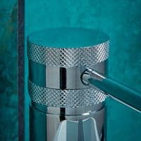 Core Chrome Bathroom Tap Pack with Diamond Cross Hatch Detail