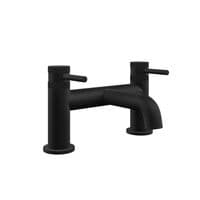 Core Matt Black Bathroom Tap Pack with Diamond Cross Hatch Detail