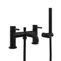Core Matt Black Bathroom Tap Pack with Diamond Cross Hatch Detail