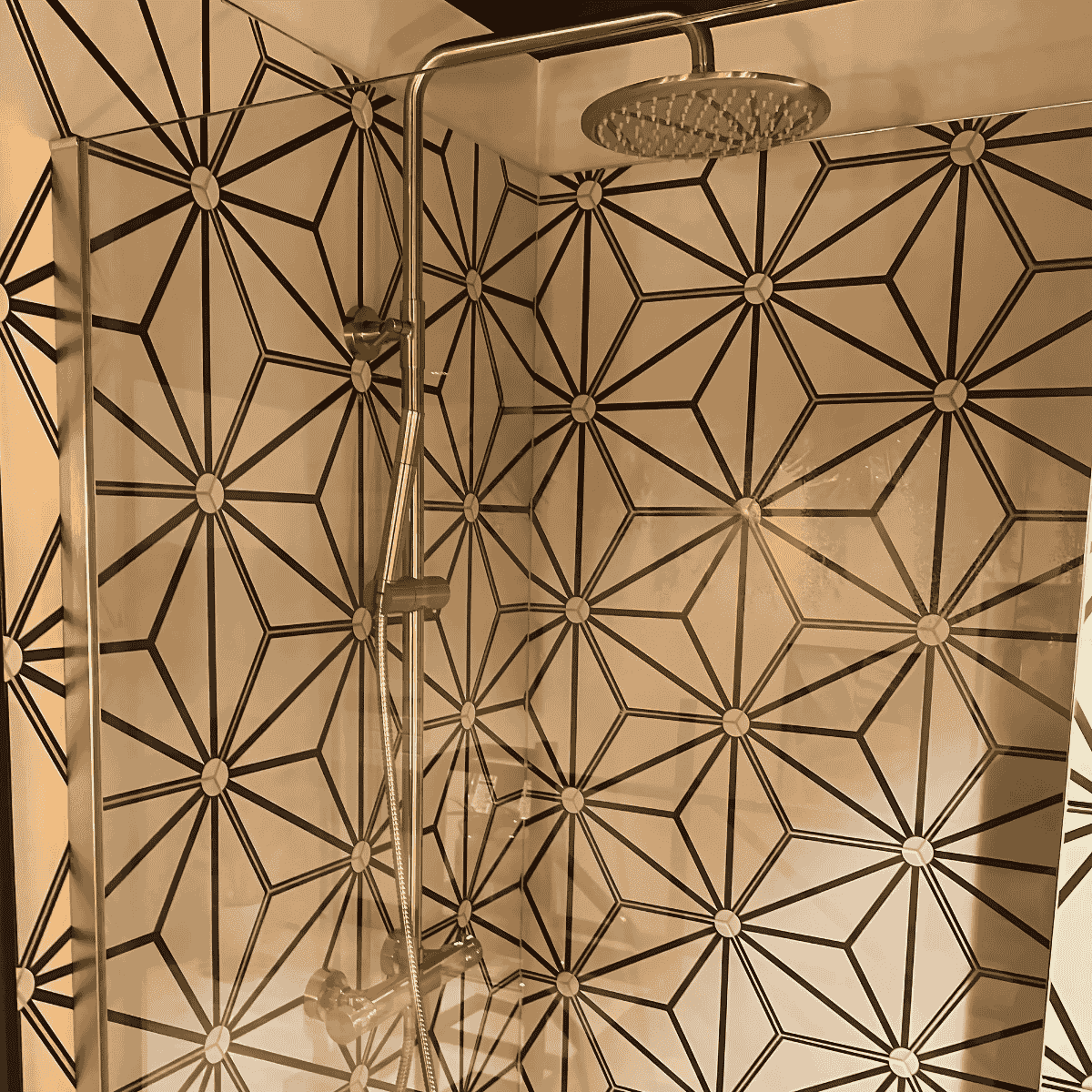 Core Round Rigid Riser Shower Kit Brushed Brass