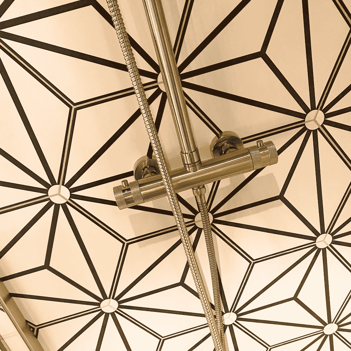 Core Round Rigid Riser Shower Kit Brushed Brass