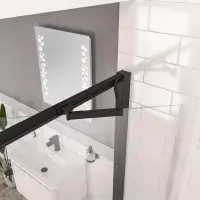 Corniche 2000 8mm 800 In-Fold Shower Door Matt Black