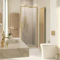 Corniche 2000 8mm 800mm In-Fold Shower Door - Brushed Brass