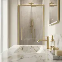 Corniche 2000 8mm 800mm In-Fold Shower Door - Brushed Brass