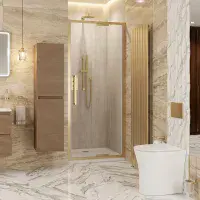 Corniche 2000 8mm 800mm In-Fold Shower Door - Brushed Brass