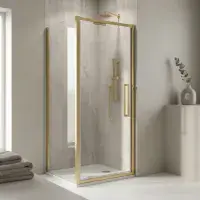 Corniche 2000 8mm 800mm In-Fold Shower Door - Brushed Brass