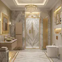 Corniche 2000 8mm 800mm In-Fold Shower Door - Brushed Brass