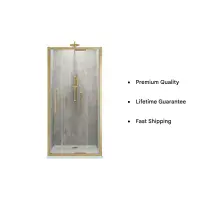 Corniche 2000 8mm 800mm In-Fold Shower Door - Brushed Brass