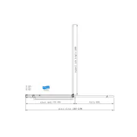 Corniche 2000 8mm Soft Close Walk in 1400mm Slider LH Matt Black