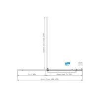 Corniche 2000 8mm Soft Close Walk in 1400mm Slider RH Brushed Brass