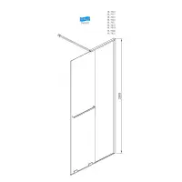 Corniche 2000 8mm Soft Close Walk in 1400mm Slider RH Brushed Brass