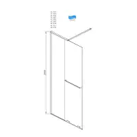 Corniche 2000 8mm Soft Close Walk in 1600mm Slider LH Brushed Brass