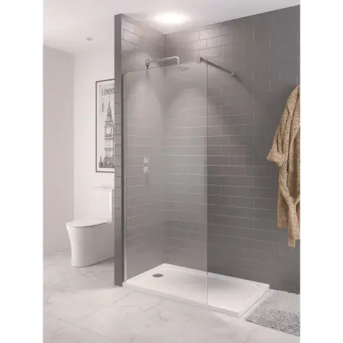 Corniche 2000 8mm Soft Close Walk in 1600mm Slider LH Chrome