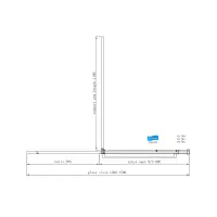 Corniche 2000 8mm Soft Close Walk in 1600mm Slider RH