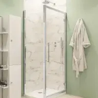 Corniche 2000 Chrome 8mm Hinged Shower Door - Various Sizes