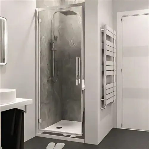 Corniche 2000 Chrome 8mm Hinged Shower Door - Various Sizes