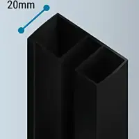 Corniche 2000 Matt Black 8mm Quadrant Glass Shower Enclosure
