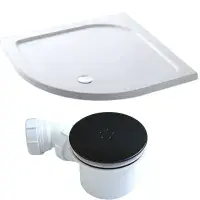 Corniche 2000 Matt Black 8mm Quadrant Glass Shower Enclosure