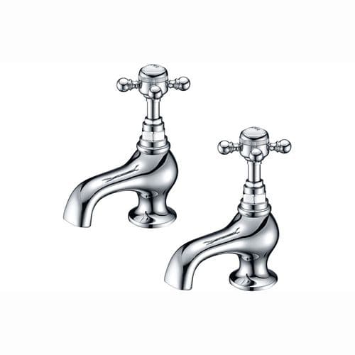 Cross Top Basin Pillar Taps, Chrome