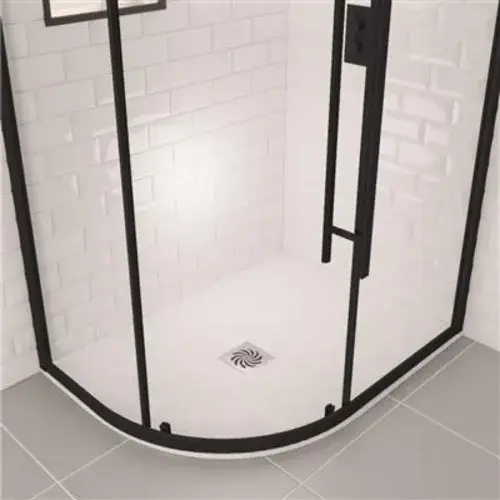 Crossland White Slate 1200 x 900mm Offset Quadrant Shower Tray