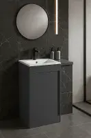 Cruzz 510mm Floor Standing Basin Unit Including Basin, Matt Graphite Grey