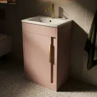Cruzz 510mm Floor Standing Vanity Unit & Basin  Antique Rose