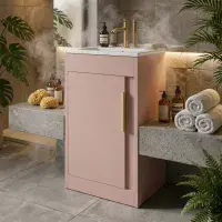 Cruzz 510mm Floor Standing Vanity Unit & Basin  Antique Rose