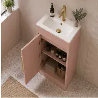Cruzz 510mm Floor Standing Vanity Unit & Basin  Antique Rose