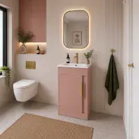 Cruzz 510mm Floor Standing Vanity Unit & Basin  Antique Rose