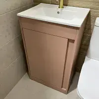 Cruzz 510mm Floor Standing Vanity Unit & Basin  Antique Rose