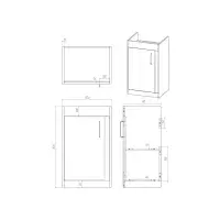Cruzz 510mm Matt Graphite Grey Floor Standing Vanity Unit & Basin