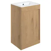 Cruzz 510mm Oak Floor Standing Basin Unit Including Basin