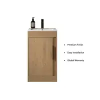 Cruzz 510mm Oak Floor Standing Vanity Unit & Basin