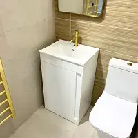 Cruzz 510mm White Floor Standing Vanity Unit & Basin